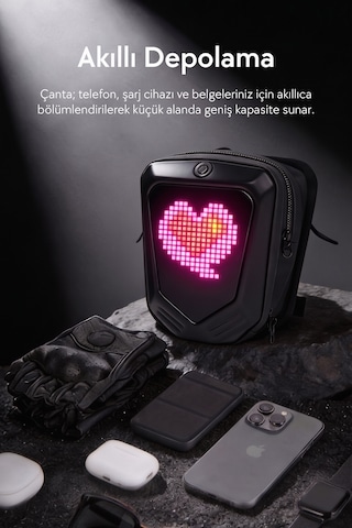 Led Işıklı Akıllı Scooter Çantası - Sct-4 Siyah