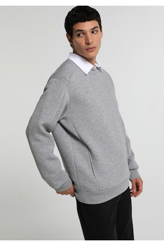 Colin's Colins Relaxed Fit Yuvarlak Yaka Düz Erkek Gri Sweatshirt Cl1081230 Q1.v2 Mga Gri Melanj