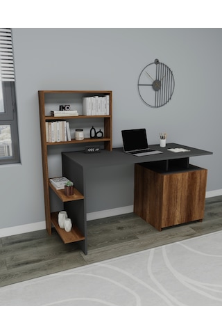 Arnetti Çalışma Masası Melis Bilgisayar Masası Antrasit Ceviz