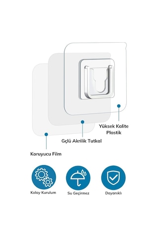 River World 10 Adet Şeffaf Çift Taraflı Yapışkanlı Eşya Sabitleme