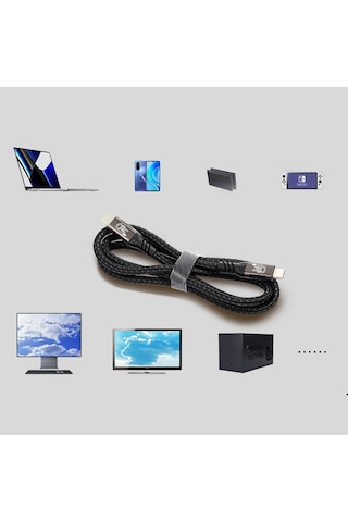 Redclick Qg01 Type-c To Type-c Usb4 Pd Data Şarj Kablosu 240w 40gbps 8k 60hz 1.2 Metre