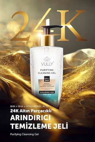 Vully 24K Altın Parçacıklı Gözenek Sıkılaştırıcı Yüz Temizleme Jeli 200 ML