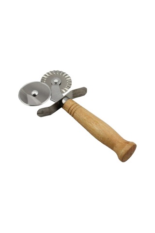 Ahşap Saplı Çift Ağızlı Pizza Ve Hamur Dilimleyici Ahşap Saplı Pi