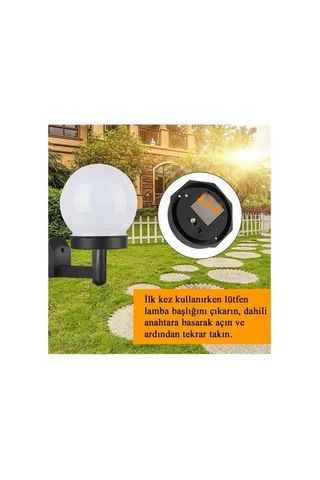 Solar Bahçe Lambası Beyaz - Güneş Enerjili Duvar Armatür