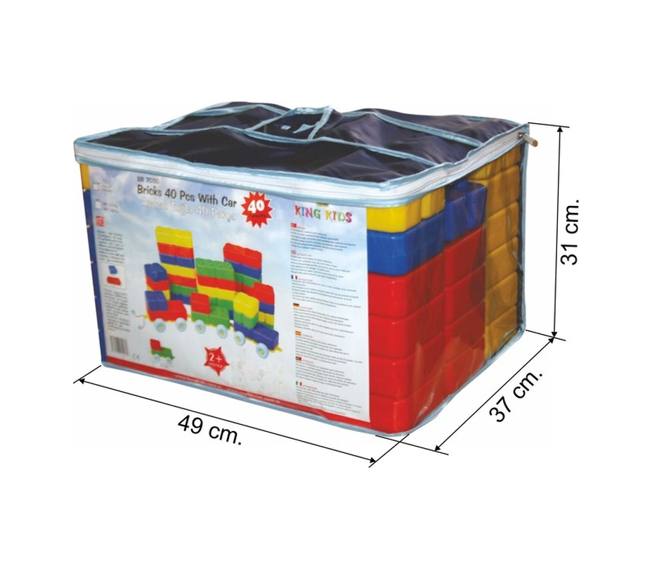 King Kids Arabalı Tuğla 40 Parça