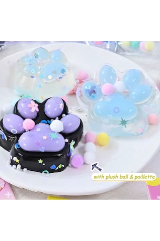 Kedi Patisi Squishy Işıklı Şeffaf Sukuşi Taba Skuşi Stress Oyuncağı Diğer