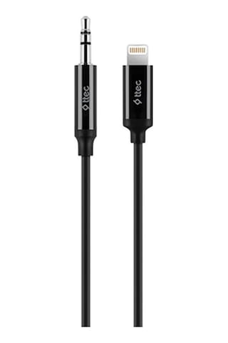 Aux To Lightning Apple Uyumlu iPhone Ses Kablosu 100 Cm, 1 Metre Siyah 2 Yıl Yüksek Kalite - 2dk42