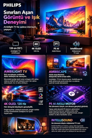 Philips Ambilight TV 55OLED761/12 55" 4K UHD OLED Smart TV Dolby Vision