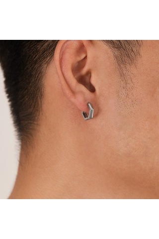 Flybuy Opk Ge936 1 Kişiselleştirilmiş Paslanmaz Çelik Geometrik Küpe, 16x14x4mm, 3g, Serin Stil, Paslanmaz Çelik Orta Boy