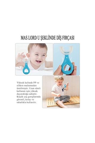 Mas Lord U Tipi Yeni Nesil Diş Fırçası - Mavi - Kalp Model  2-6 Yaş