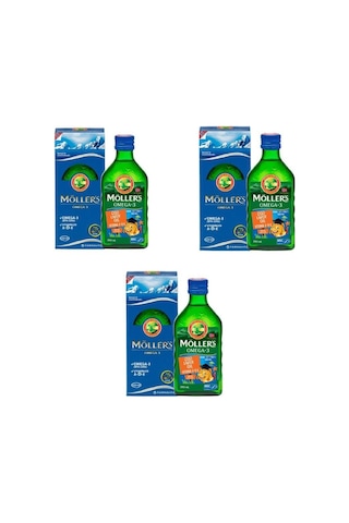 Möller's Omega 3 Tutti Frutti Aromalı Balık Yağı 3 x 250 ML