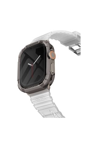 Watch Ultra Uyumlu 49mm Skinarma Kurono Buzlu Tasarım Sert Pc Kasa Koruyucu Açık Kahve