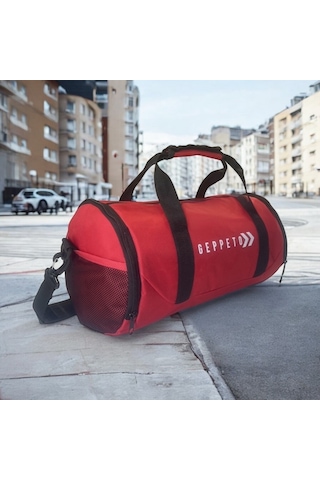 My Geppeto Bag Unisex Fitness Silindir Spor Çantası Kırmızı