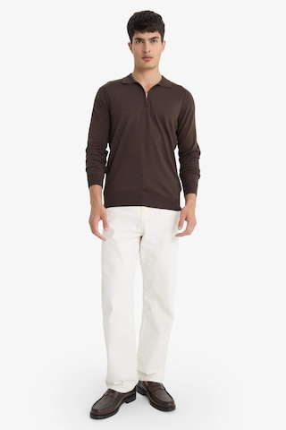 Defacto Standart Fit Polo Yaka Yarım Fermuarlı Premium Triko Kazak D0621AX24AU Kahve