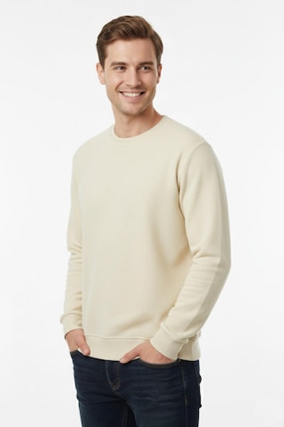 Dynamo Erkek Sıfır Yaka Selanik Sweatshirt Regular Kalıp Bgl-st04926 Krem