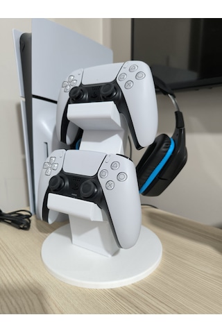 Ps5 2li Kol Tutucu + Kulaklık Standı 3 İn 1 Beyaz