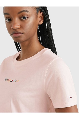 Tommy Hılfıger Kadın T-shırt Dw0dw15447-tj9 Pembe