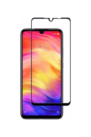 Xiaomi Redmi Note 7 Siyah 5D Tam Kaplayan Ekran Koruyucu Cam