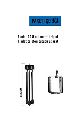 15 Cm Metal Tripod Telefon Tutucu Kamera İçin Mini Tripod Selfie