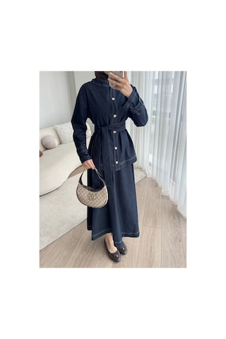 Meecy Tesettür Denim İkili Takım Lacivert Lacivert