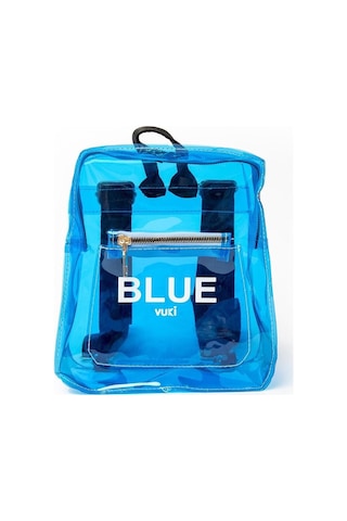 Renkli Şeffaf Mini Sırt Çantası Açık Mavi
