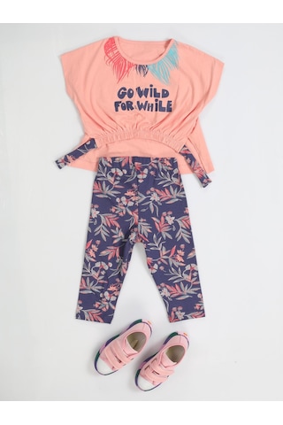 For Wild Çiçekli Tayt Takım-karışık Renk Gri