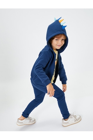 Koton Basic Jogger Eşofman Altı Şardonlu Beli Bağlamalı Cepli Pamuklu Mavi 4wmb40084tk 4WMB40084TK631 Mavi