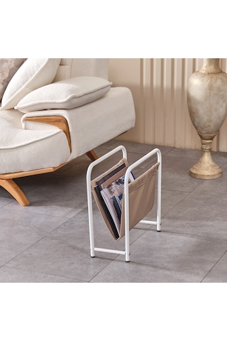 Luciano Dergilik Beyaz Metal Bej Deri