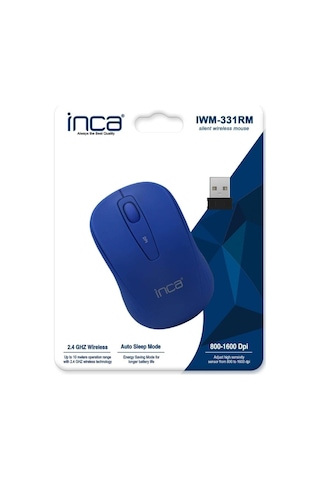 Iwm-331rm Silent Wireless Mouse Sessiz Mouse Mavi 800 1600 Dpi Çalışma Menzili 10 Metre Tuş Ömrü 3.000.000 Tıklama Düşük Enerji Kullanımı İle Uzun Pil Ömrü