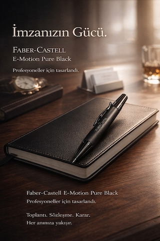 Faber-castell E-motion Pure Black Premium Tükenmez Kalem Metal Gövde, Mat Siyah Pvd Diğer