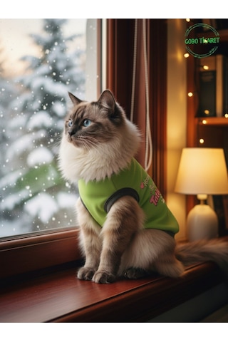 Yeşil Hanimiş Benim Tatlışım Baskılı Kedi Ve Köpek Kıyafeti Tişörtü Elbisesi Xsmall/xs/beden 0