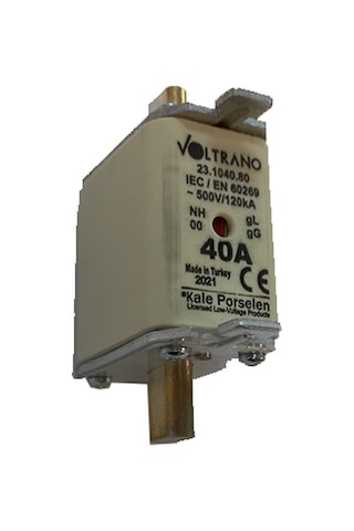 Voltrano Kale Porselen 40a 00 Boy Bıçaklı Sigorta Buşonu Nh00