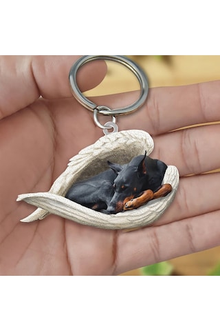 Hfambition Akrilik Köpek Figürlü Anahtar Zinciri - 18cm Çift Taraflı Uv Baskılı Araba Anahtarı Asısı - Dayanıklı Ve Kreatif Tasarım Diğer