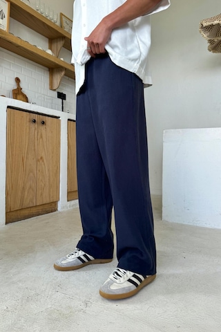Flaw Bel Lastikli Keten Baggy Pantolon Lacivert Lacivert