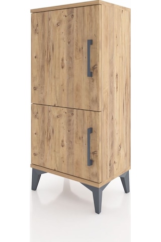Arges Komodin 3 Raflı 2 Kapaklı 44x30x96 Çam-çam Çam