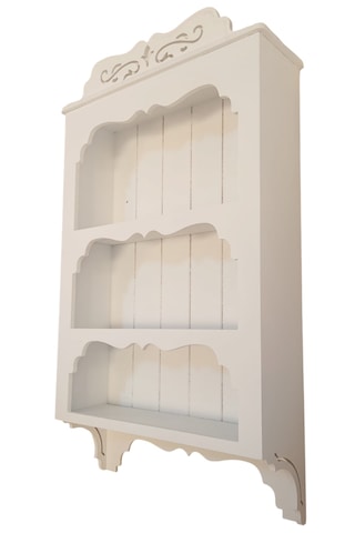Ahşap Boyanabilir Mdf Dekoratif 3 Raflı Duvar Rafı