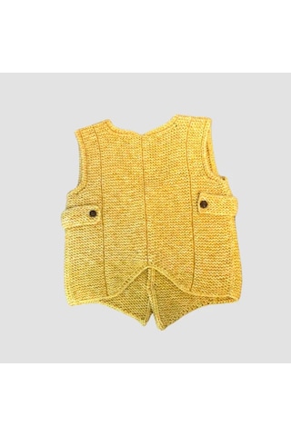 Uretti - Rukiye 7294 - El Örgüsü Erkek Çocuk Yelek 9 Yaş - Sarı