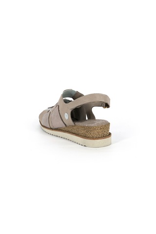 Mammamia D26ys-5035 Kadın Hakiki Deri Günlük Casual Sandalet Krem