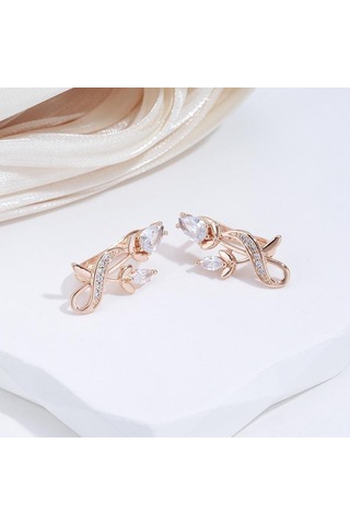 Açık Mavi Zarif Gül Çiçek Damla Küpe Kadınlar Için Altın Renk Gelin Düğün Güzel Takı Lüks Küpe Hediyeler