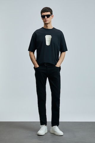 Lufian Omen Modern Grafik T- Shirt Siyah Siyah 111020252100100 SIYAH