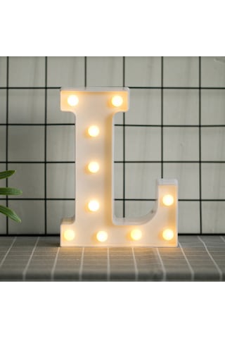 Teltree Led Harf L Işıklı Dekoratif Aydınlatma - Pvc Malzeme, Sıcak Beyaz Işık, Ev/parti/işaretleme Kullanıma Uygun, Pil Dahil Değil Diğer
