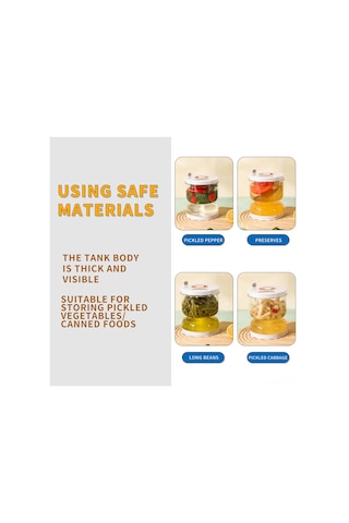 Qingmipy 27oz Pratik Turşu Kavanozu, Süzgeçli, Sızdırmaz Kapaklı, Zaman Tüneli Turşu Suyu Ayırıcı, Islak Ve Kuru İçin Beyaz