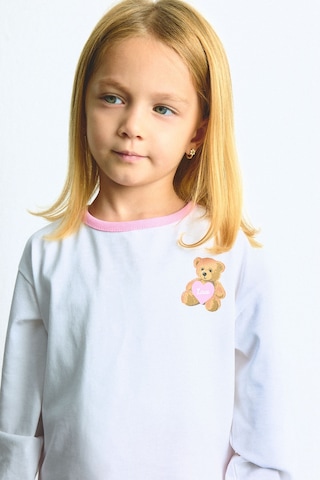 Defacto Regular Fit Bisiklet Yaka Figürlü Penye Uzun Kollu Tişört Kız Bebek I0577a526auwt34 Beyaz-wt34