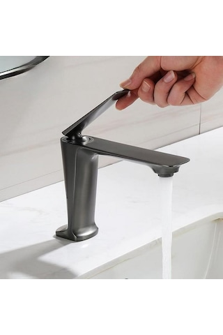 Sensa Kısa Lavabo Bataryası Mat Füme