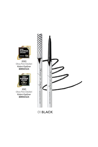 Suya Dayanıklı, İnce Uçlu Göz Kalemi Clıo Sharp So Simple Waterproof Pencil Liner 01 Black 01