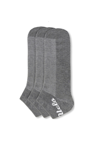 Ucla Adelıta 3'lü Gri Uzun Jakarlı Pamuk Standard Fit Unisex Çorap