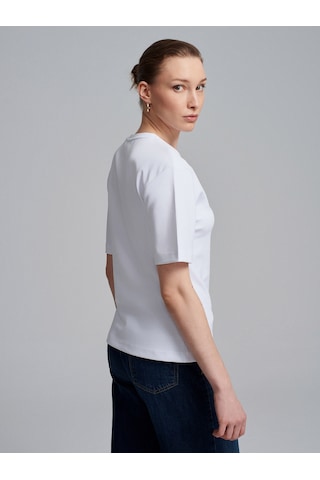 Dilvin 32445 Aksesuar Detaylı Basic T-shirt-beyaz Beyaz