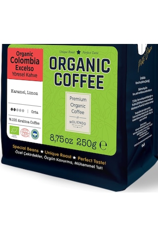 Moliendo Organic Colombia Excelso Yöresel Kahve Çekirdek 250 G