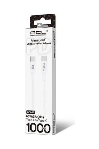Ack-53 Primecord Pd Type-c To Type-c Usb Şarj Kablosu