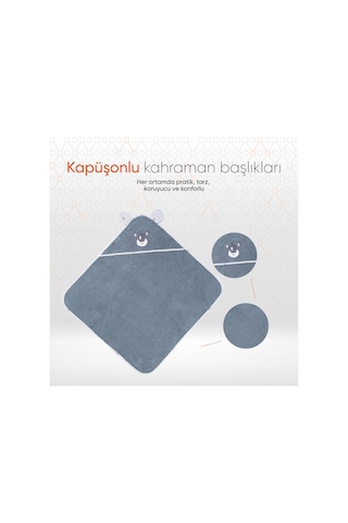 Gezenbebe Hero Kahraman Başlıklı Bebek Ve Çocuk Kurulama Havlusu 75 x 75